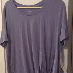 Short sleeve blue knot top shirt